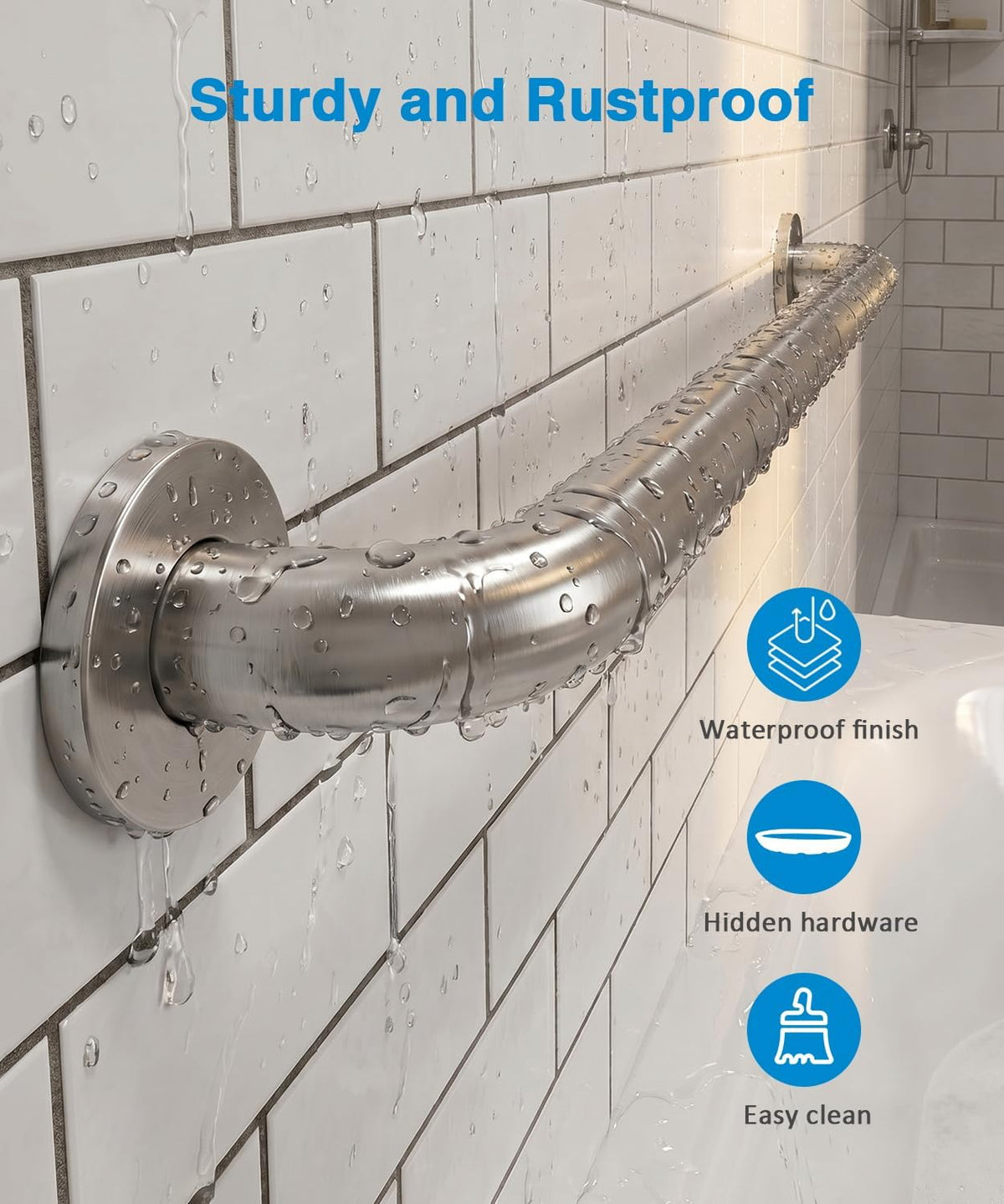 1Pcs 57-Inch ADA Compliant Grab Bar