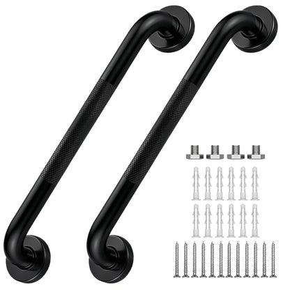 16 Inch Grab Bars 1.25" Dia,2 Pack Brushed Nickel 304 Stainless Steel Bathroom Grab Bar,Anti Slip Knurled Safety Bar,Wall Mount Handicap Grab Bars,Support Handrail for Seniors Elderly Injury