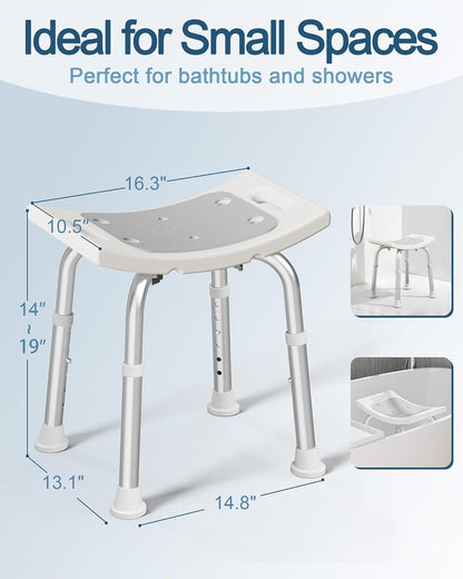 HOMLAND Shower Chair for Inside Shower, Adjustable Height Shower Stool