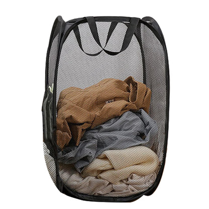 Foldable Clothes Basket Mesh Pop Up Laundry Hamper for Apartment, RV