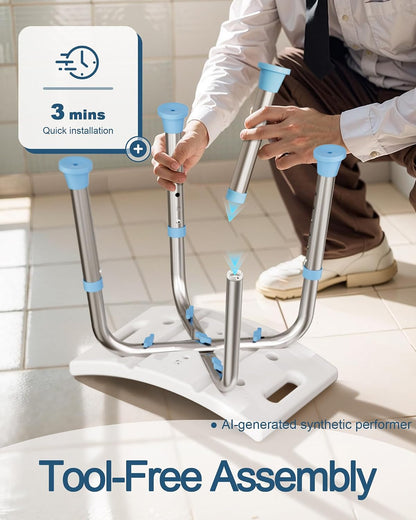 HOMLAND Shower Chair for Inside Shower, Adjustable Height Shower Stool