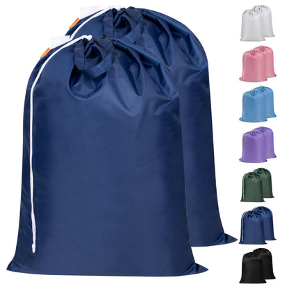 Polecasa 2 Pack Extra Heavy-Duty Laundry Bag with Handles, Black, 28x36"