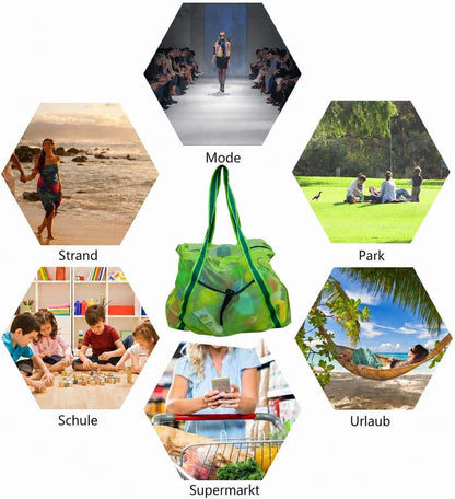 Leberna Large Beach Bag with Zipper Lightweight Beach Toy Bag Mesh Bag for Swimming Pool Sand Toys