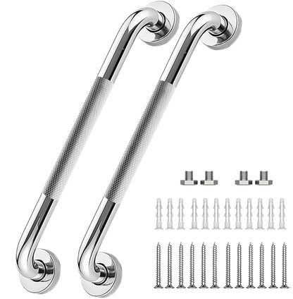 16 Inch Shower Grab Bars, 2 Pack Chrome Safety Bars 1.25" Dia