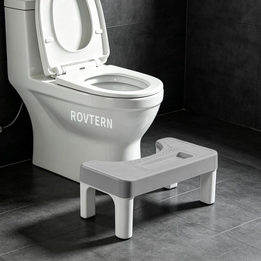 6.7 Inch Step Stool,ROVTERN Portable Plastic Foot Stool,ROVTERN Non-Slip Potty Stool for Bathroom