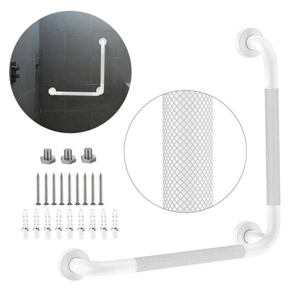 Brushed Nickel Angled Grab Bar 16x24 Inch, L-Shaped Grab Bars for Shower