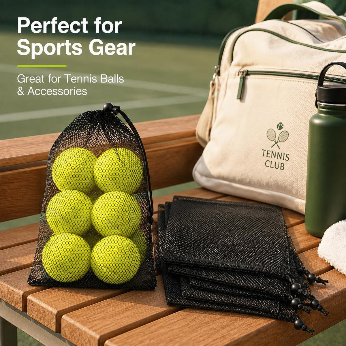 30 Pack 8 x 12 Inch Mesh Drawstring Bags, Black Nylon Mesh Bag with Cord Lock Closure, Portable Laundry Bag Golf Ball Bags for Jewelry Toys Sports Storage Outdoor