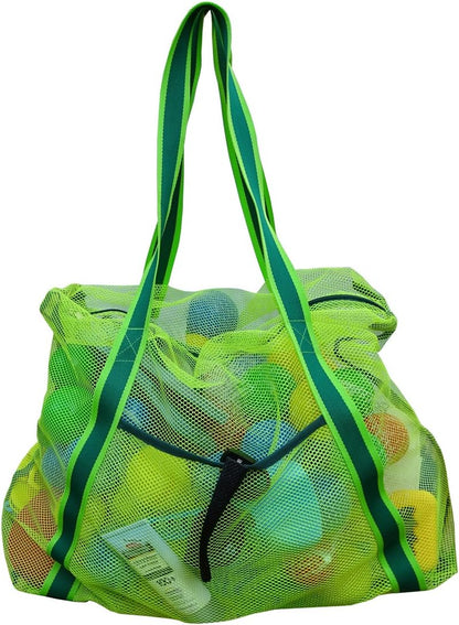 Leberna Large Beach Bag with Zipper Lightweight Beach Toy Bag Mesh Bag for Swimming Pool Sand Toys