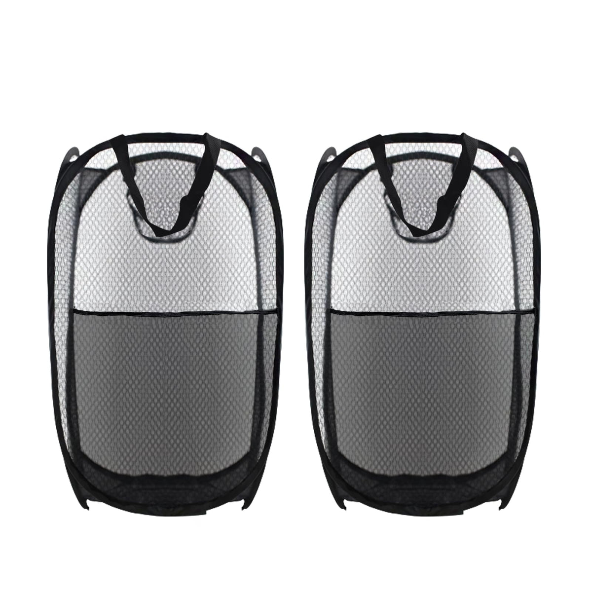 Collapsible Pop Up Laundry Hamper, Extra Large Mesh Foldable Laundry Basket Bag, 28" x 16" x 16", 4 Pack (Black + Pink + Grey + Blue)