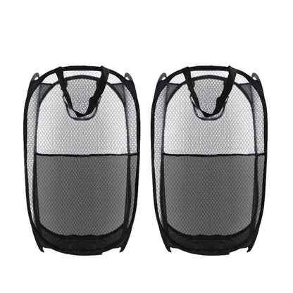 Collapsible Pop Up Laundry Hamper, Extra Large Mesh Foldable Laundry Basket Bag, 28" x 16" x 16", 4 Pack (Black + Pink + Grey + Blue)