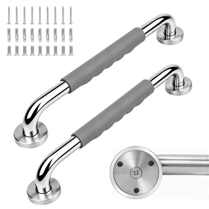 MrHAND Stainless Steel Grab Bars for Shower, 16 Inch 2 Pack, Anti-Slip Grip