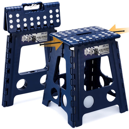 Delxo Folding Step Stool 13 Inch,300 Lbs Step Stool for Adults Black