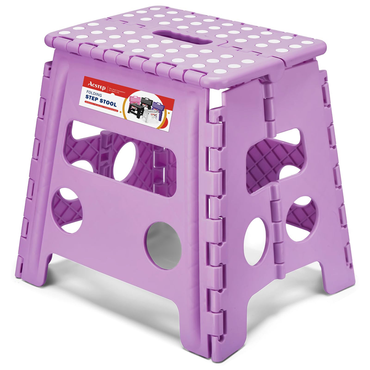 ACSTEP Folding Step Stool 9 Inch, Non-Slip Foldable Stools for Kids, Black