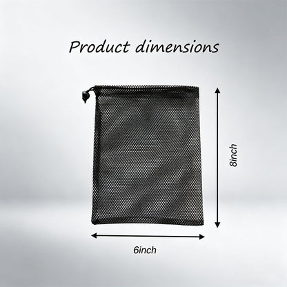 20pcs Small Mesh Bags NylonMesh Backpack Drawstring Storage Black Nylon Drawstring Bags Small Travel Stuff (6 x 8inch)