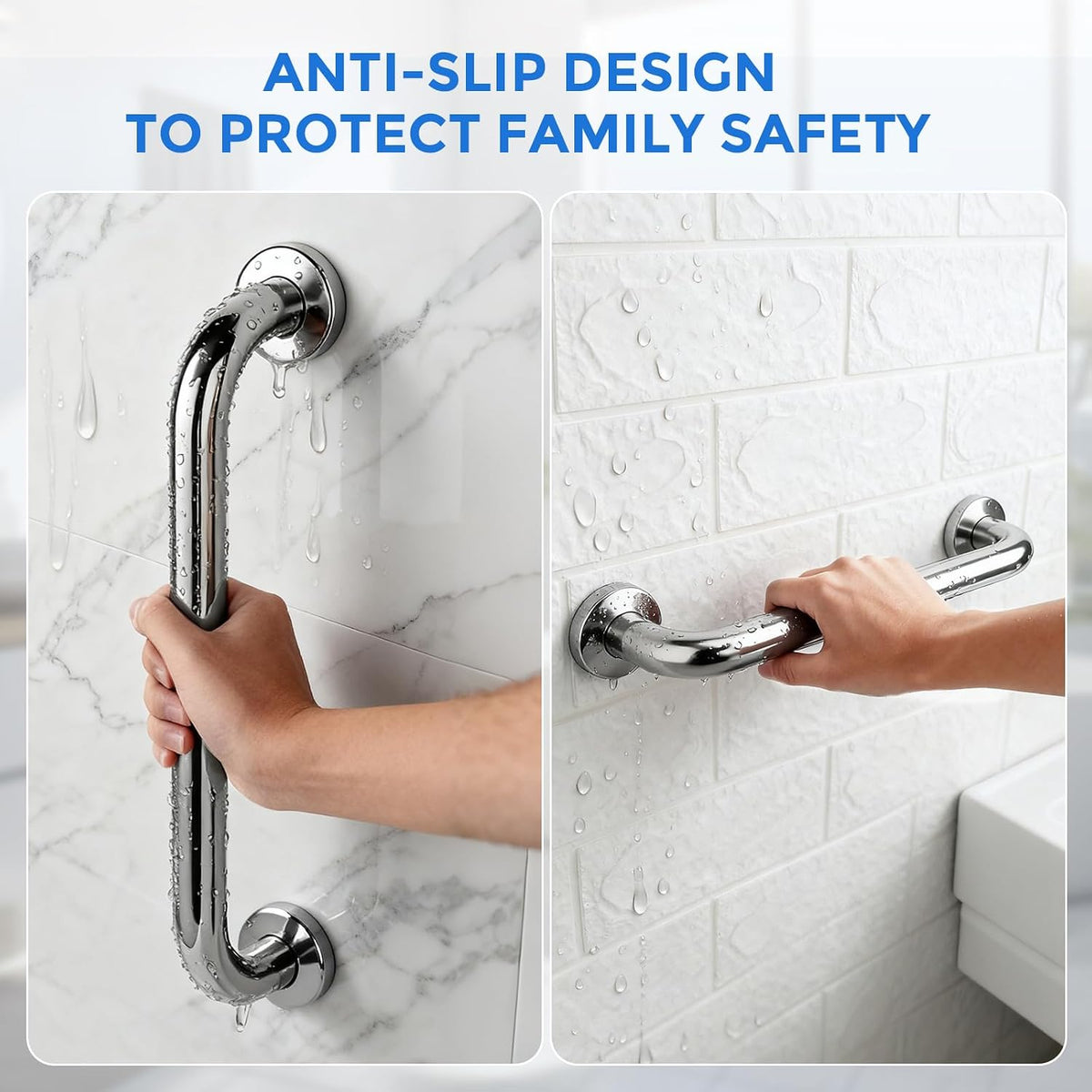 Grab Bars for Shower 2 Pack, Stainless Steel Bathroom Grab Bar for Seniors