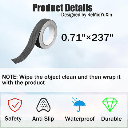 0.71inch*20ft Non-Slip Tape for Bathtubs and Showers Grab Bars, Stainless Steel Bars Slip Resistant Tape for Bathroom, Rail Handrail Covers for Seniors, Handicap, Elderly