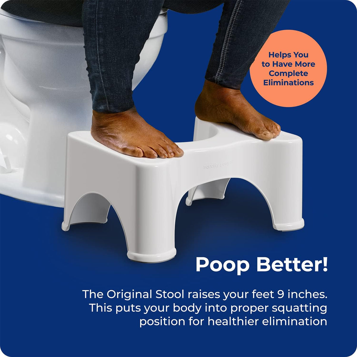 Squatty Potty Original Bathroom Toilet Stool 9 Inches Tall - White