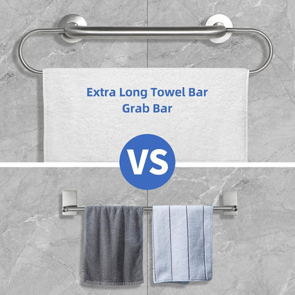 16 inch Grab Bar with 25 inch Towel Rack, Shower Grab Bar for Seniors, Safety Bars for Bathroom with Towel Holder, Wall Mount Grab Bar, Stainless Steel Support up to 500LBS