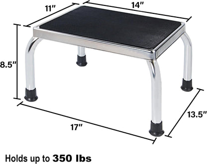 Vaunn Medical Foot Step Stool 350lbs Heavy-Duty Welded Steel Legs, Fully Welded Single Construction Frame, Anti-Skid Rubber Platform