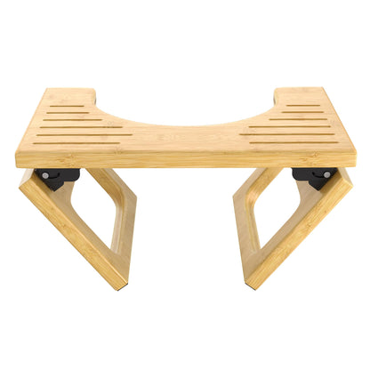 AmazerBath 7 Inches Bamboo Toilet Stool Squat for Adult, Foldable Squatting Potty Stools for Bathroom, 0.79" Thickness Poop Stool with Non-Slip Strip, Space-Saving, No Assembly Required, Natural Color