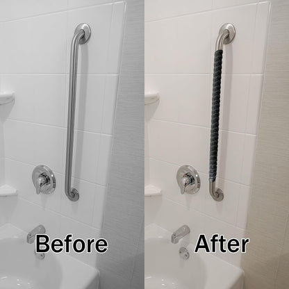 Grab Bars Non-Slip Tape for Bathtubs and Showers - Stainless Steel Bars Anti Slip Tape for Bathroom, Walls, Rail Handrail Covers for Seniors, Elderly, Handicap