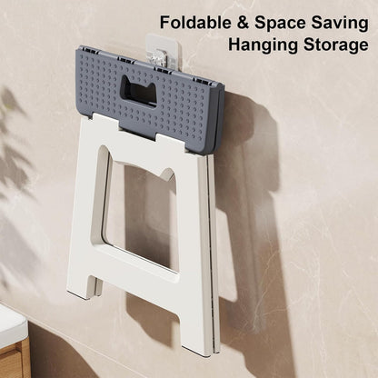 Foldable Shower Stool for Shaving Legs, Plastic Chair for Inside Shower