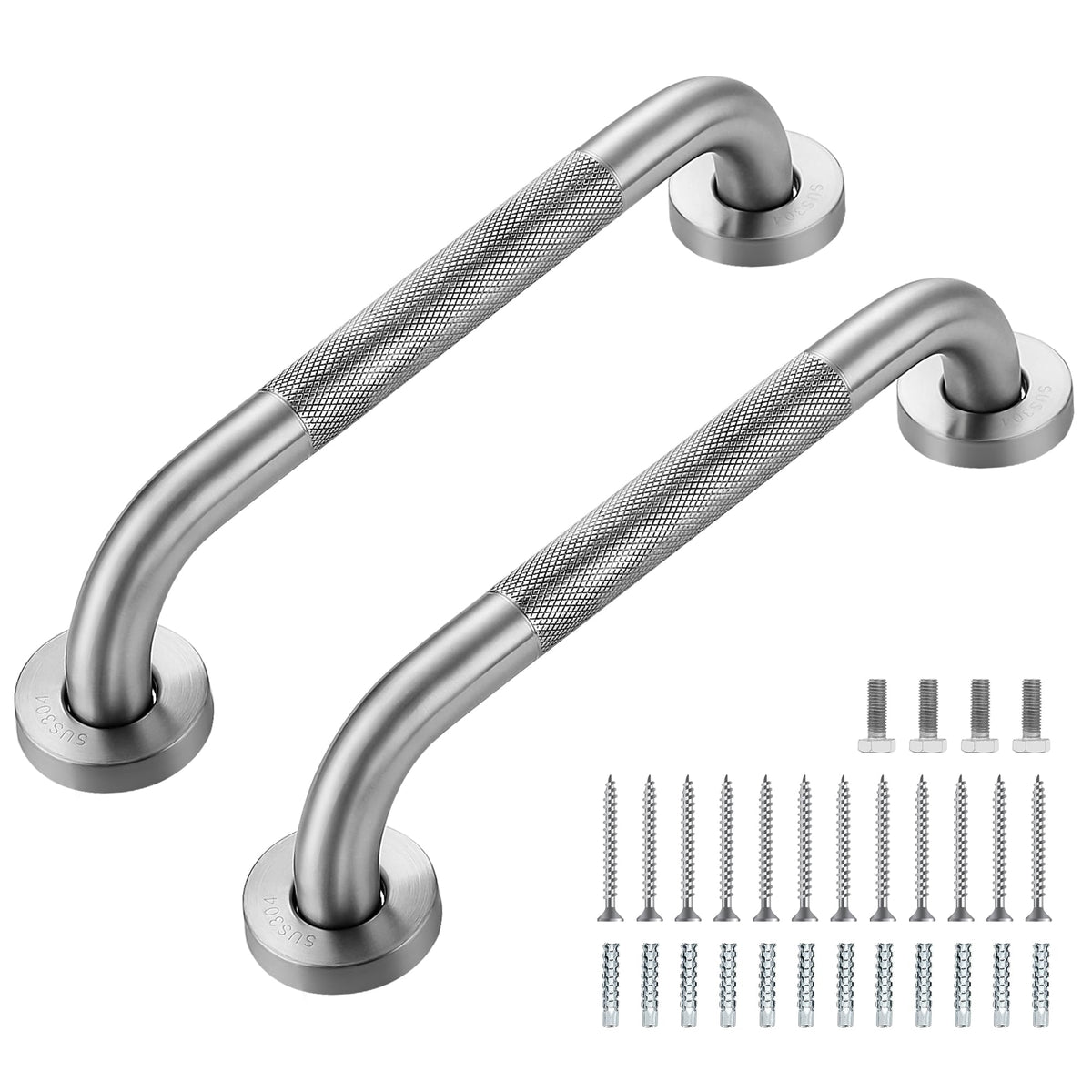 Grab Bars for Shower, 18 Inch Shower Handle, 2 Pack, Brushed Nickel