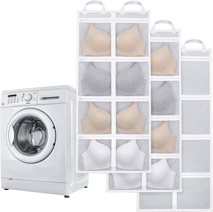 3-Pack Bra Laundry Bags for Washing Machine | Extra Large 39" x 16" | Holds 12 Bras (A-D Cups), 4-in-1 Wash, Dry, Store & Dust-Proof Mesh Bags for Delicates, Lingerie Care & Travel Accessories