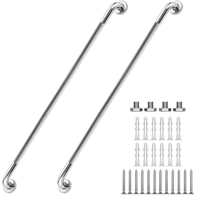 16 Inch Grab Bars 1.25" Dia,2 Pack Brushed Nickel 304 Stainless Steel Bathroom Grab Bar,Anti Slip Knurled Safety Bar,Wall Mount Handicap Grab Bars,Support Handrail for Seniors Elderly Injury