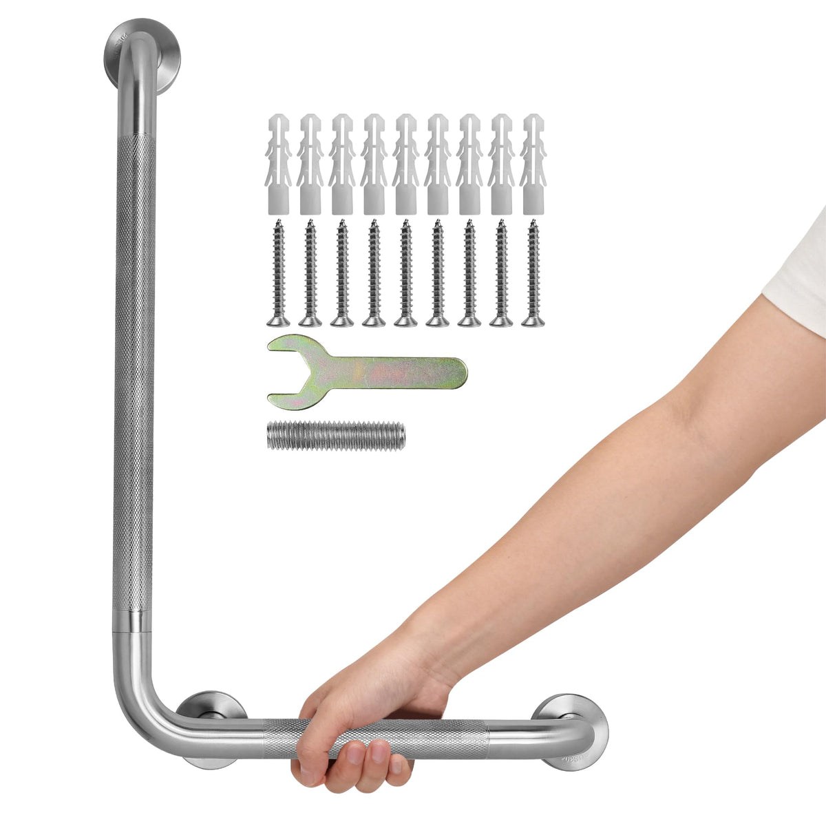12 Inch 1.25" Diameter Anti-Slip Shower Grab Bar