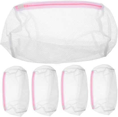 HEALLILY 5-piece Set Cylinder Mesh Laundry Bags for Washing Machine