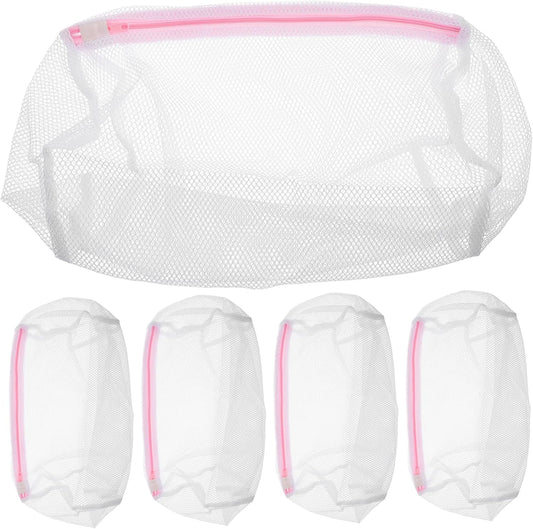 HEALLILY 5-piece Set Cylinder Mesh Laundry Bags for Washing Machine