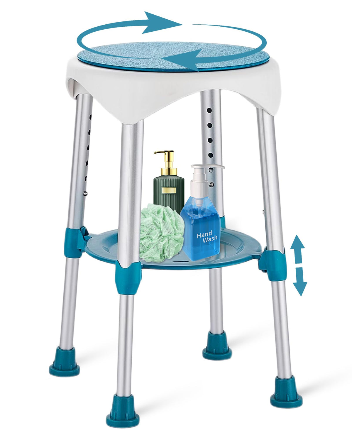 Shower Stool for Inside Shower, Small Shower Chair, Blue