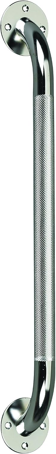 Drive Medical Chrome Knurled Grab Bar for Bathroom Safety, 18 in