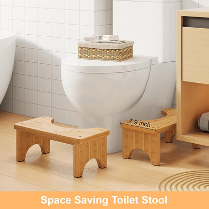 Uaniar Bamboo Toilet Poop Stool, Wooden Squatting Potty for Adults Pooping