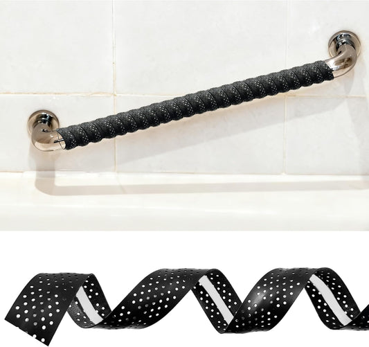Grab Bars Non-Slip Tape for Bathtubs and Showers - Stainless Steel Bars Anti Slip Tape for Bathroom, Walls, Rail Handrail Covers for Seniors, Elderly, Handicap