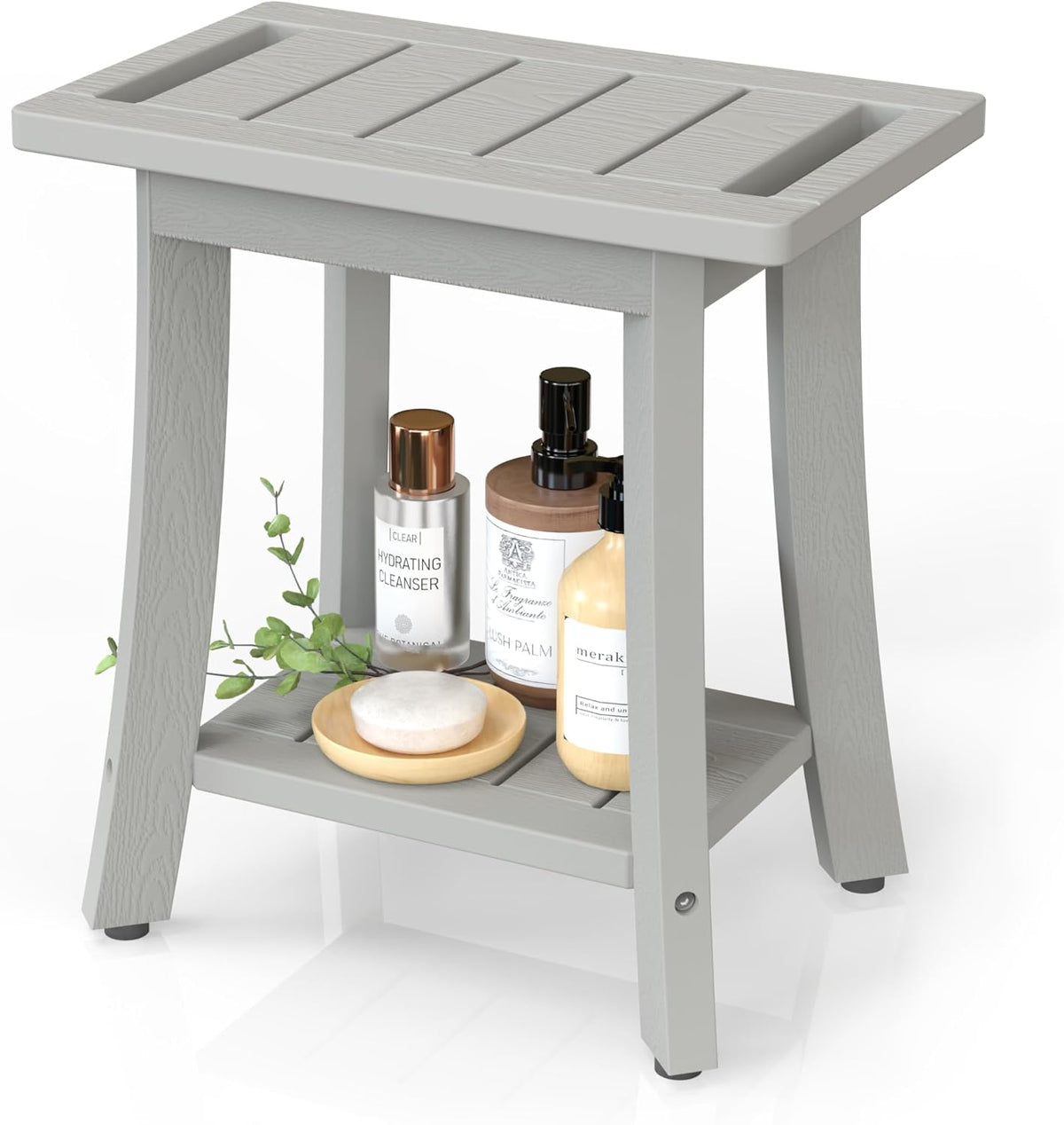 Waterproof HIPS Shower Bench for Inside Shower, Shower Stool, Grey