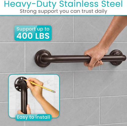 Vive Grab Bar for Showers - Bathroom Antislip Handrail for Seniors/Elderly