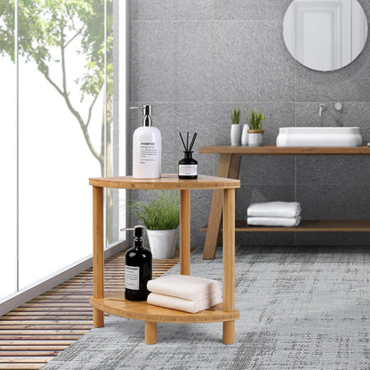 Bamboo Shower Stool for Inside Shower 2-Tier,Corner Shower Bench