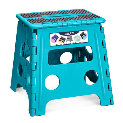 Delxo Folding Step Stool 13 Inch,300 Lbs Step Stool for Adults Black