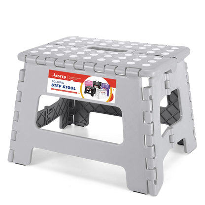 ACSTEP Folding Step Stool 9 Inch, Non-Slip Foldable Stools for Kids, Black