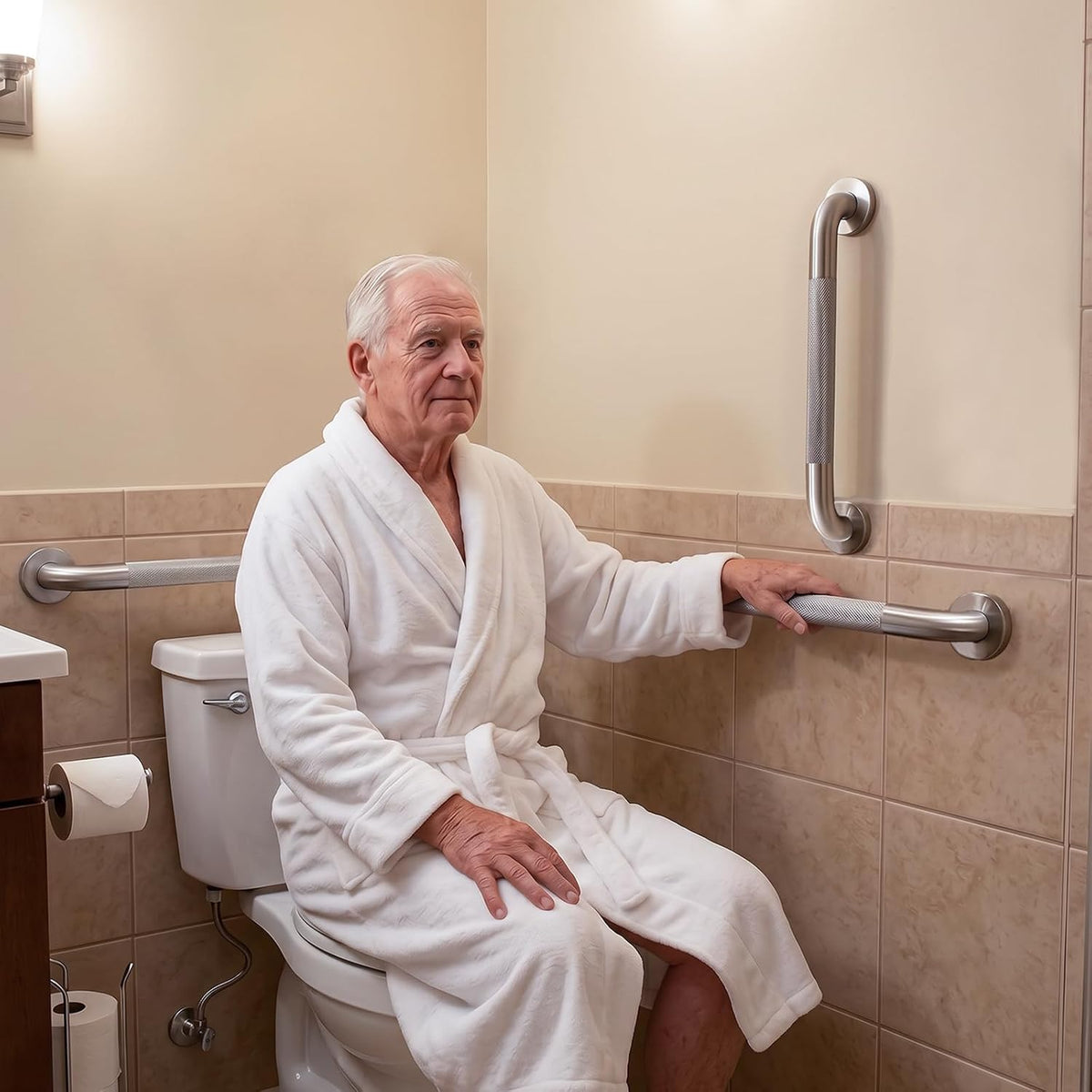 Grab Bars for Shower 16 Inch Bathroom Safety Bars for Seniors