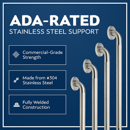 4-Pack Starter Bundle, 500 lb, 16/18/24/32 in, Brushed Stainless