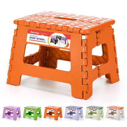 ACSTEP Folding Step Stool 9 Inch, Non-Slip Foldable Stools for Kids, Black