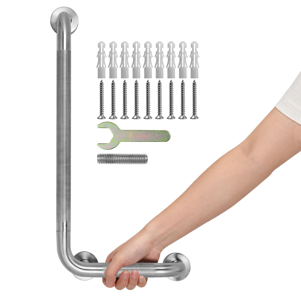 12 Inch 1.25" Diameter Anti-Slip Shower Grab Bar