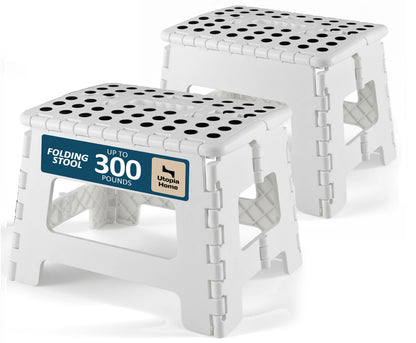 Utopia Home Folding Step Stool 9 Inch, Anti-Slip, Black, 1-Pack