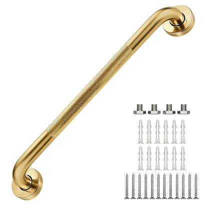 16 Inch Grab Bars 1.25" Dia,2 Pack Brushed Nickel 304 Stainless Steel Bathroom Grab Bar,Anti Slip Knurled Safety Bar,Wall Mount Handicap Grab Bars,Support Handrail for Seniors Elderly Injury