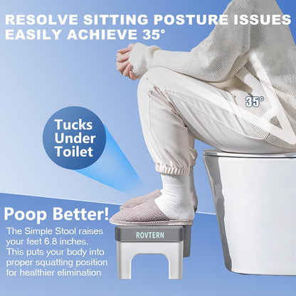 6.7 Inch Step Stool,ROVTERN Portable Plastic Foot Stool,ROVTERN Non-Slip Potty Stool for Bathroom