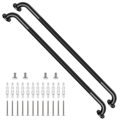 2 Pack 24 Inch Polished Chrome Anti Slip Knurled Shower Grab Bar