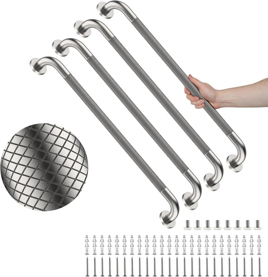 4 Pack 32 Inch Shower Grab Bar,Brushed Nickel Bathroom Grab Bar Handle